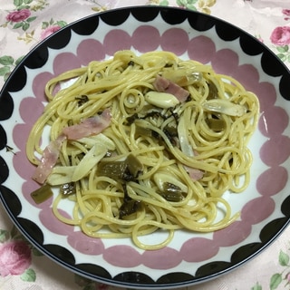 高菜のペペロンチーノスパゲティ